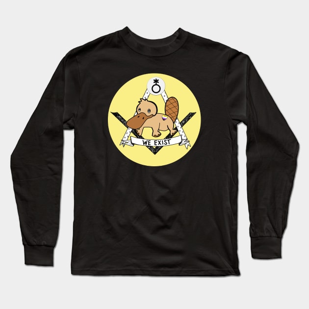 Nonbinary Platypus Pride Long Sleeve T-Shirt by Salty Said Sweetly